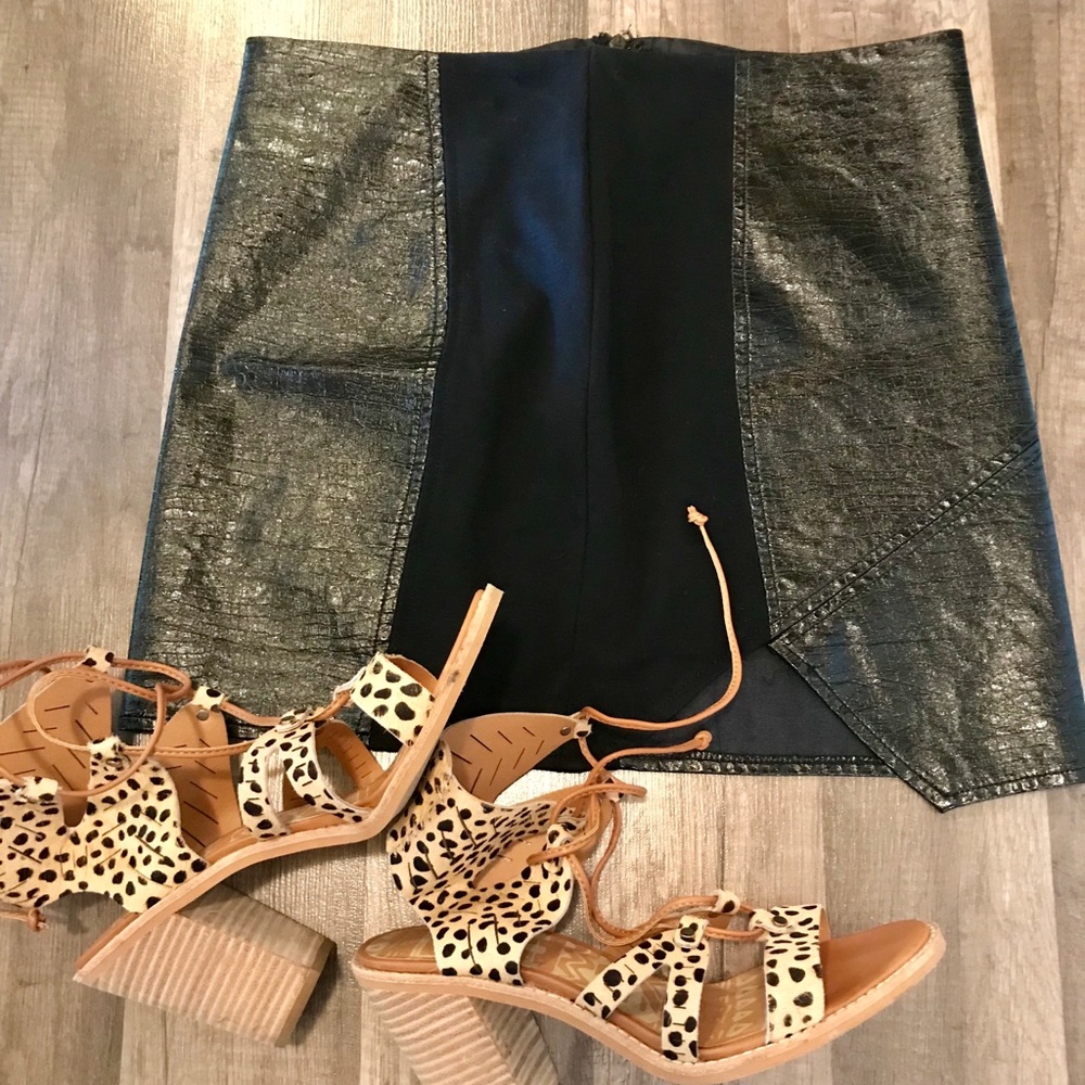 Lush from UO faux leather skirt with triangle slit